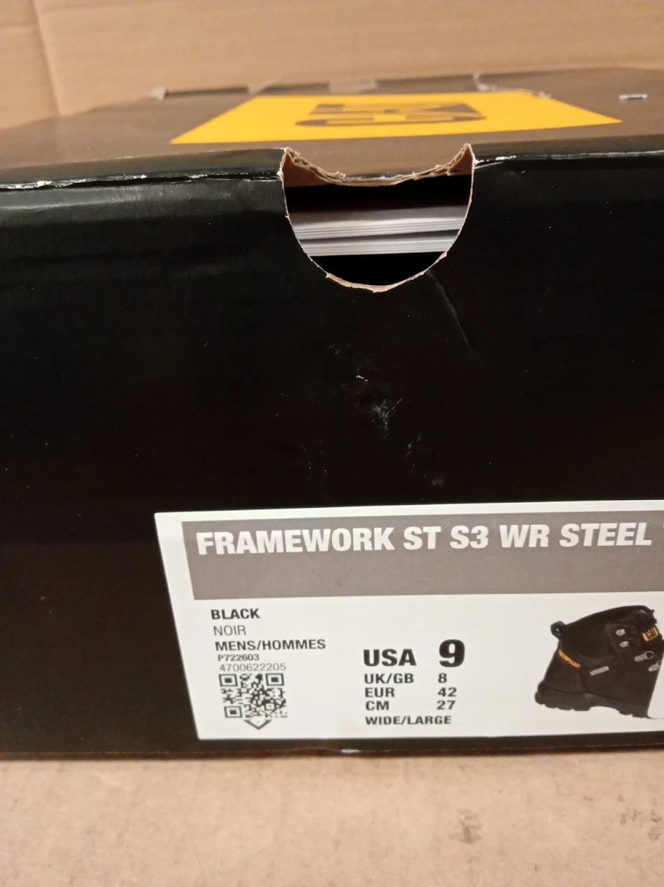 Caterpillar Mens Framework St S3 Wr HRO SRA Industrial Boot 8 UK Black New