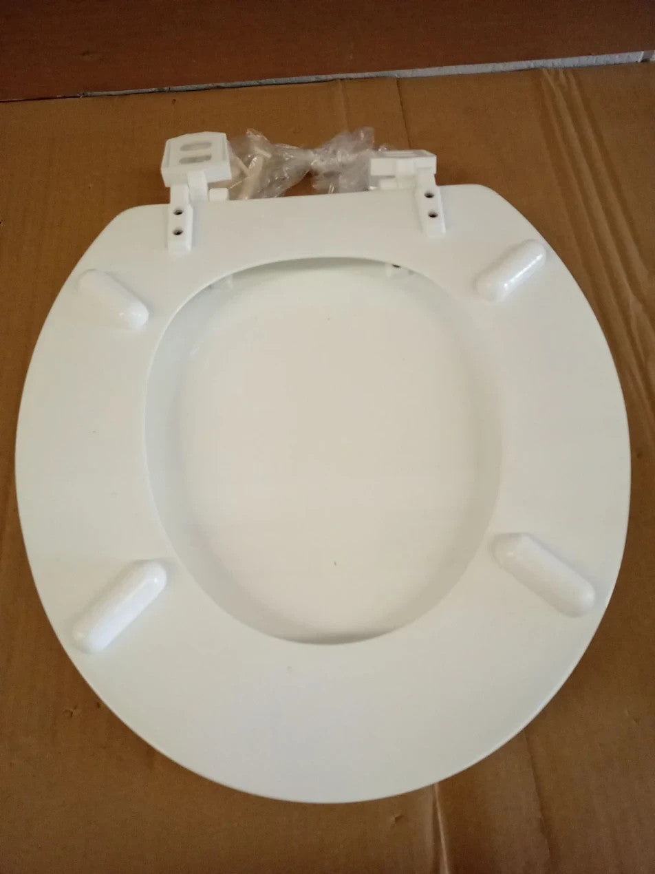 Home Shell Moulded Wood Toilet Seat Adjustable 41.9x37.2x6.2cm White