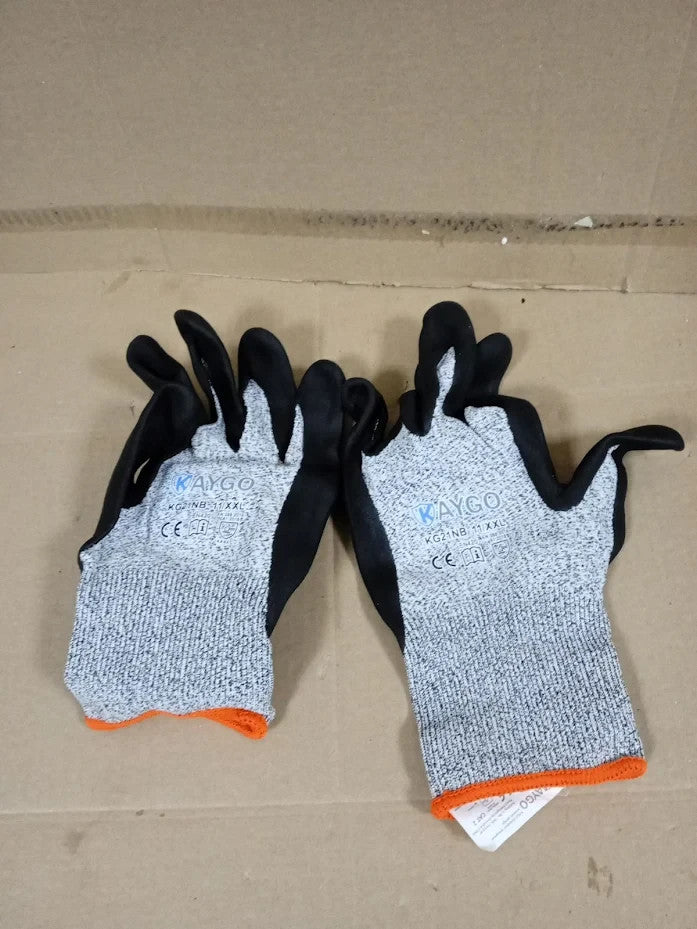 KAYGO Cut Resistant Work Gloves Level C Microfoam Nitrile Coated 2 Pairs 2XL New