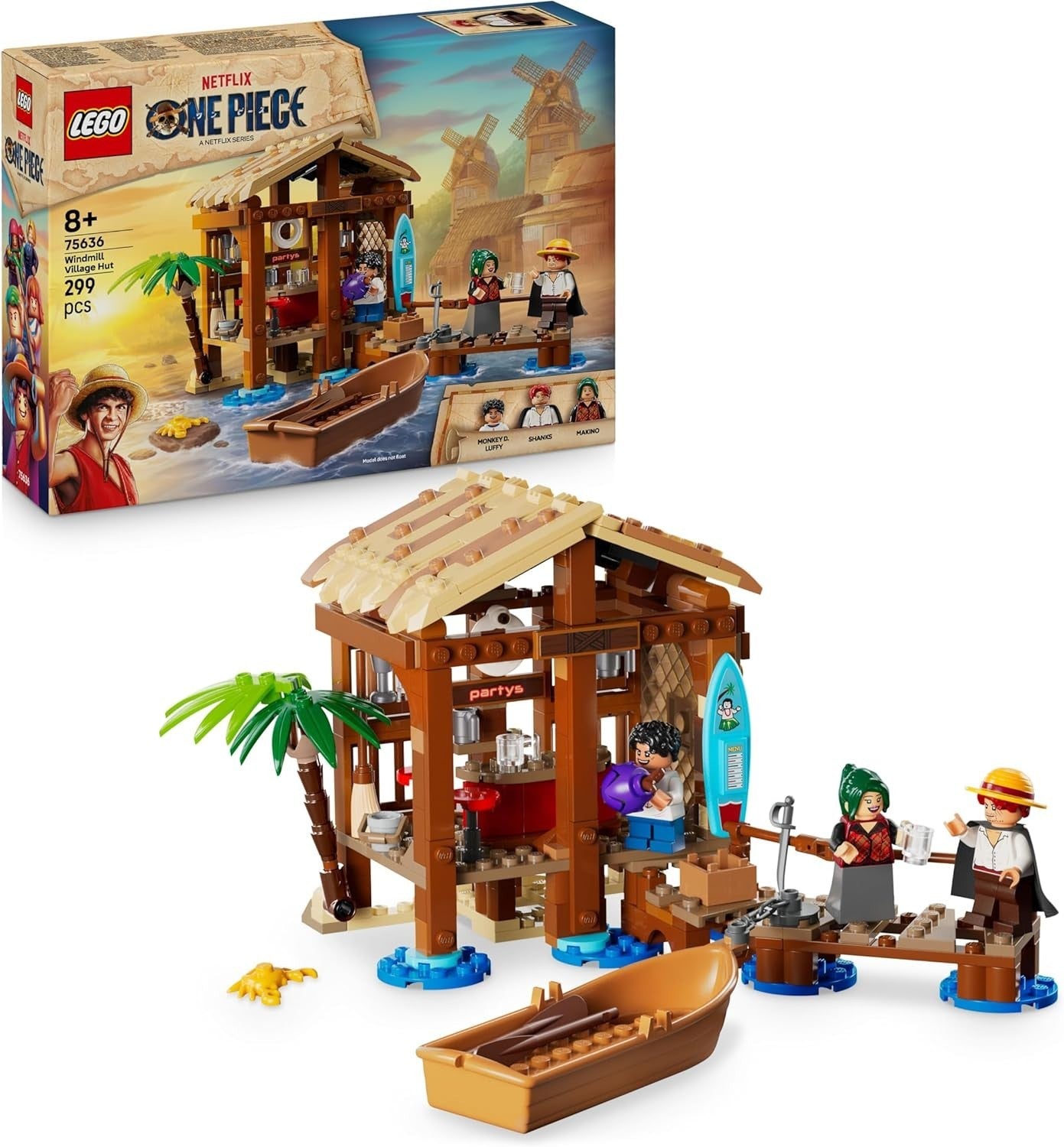 LEGO ONE PIECE 75636 Windmill Village Hut Toy Boat Young Luffy Shanks Makino