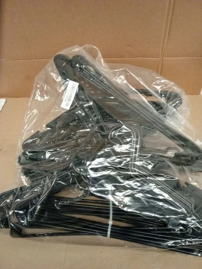 Amazon Basics Plastic Clothes Hangers Adult Size 50pcs Black 16.18w8.78cm New