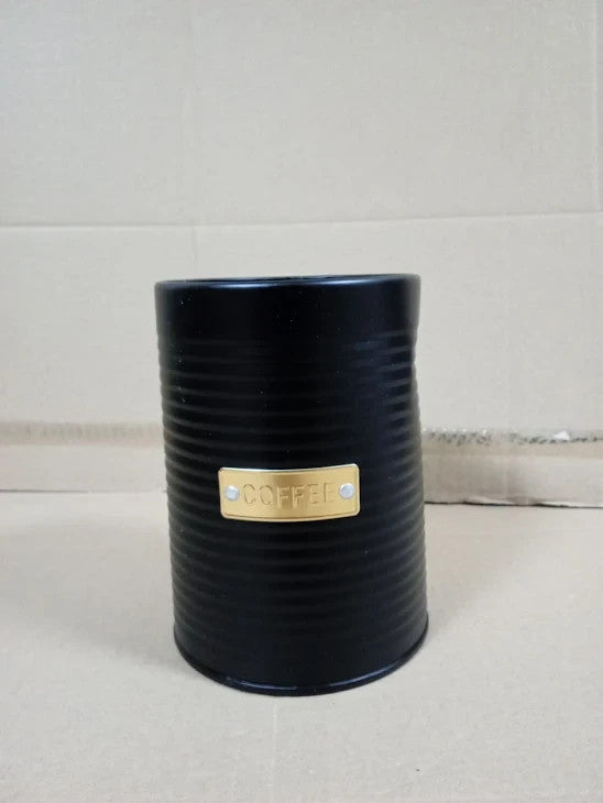 Typhoon Otto Black Stylish Coffee Jar Storage 1.4 Litres Alloy Steel Airtight
