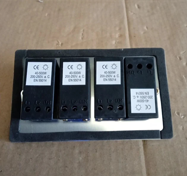 4 Gang 2 Way Dimmer Switch 10A 400W Satin Matt Chrome Flat Wall Light New