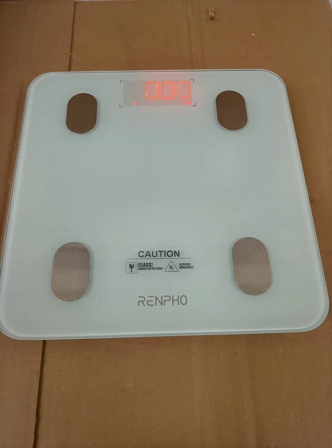 Renpho White Smart Digital Bathroom Scales Bluetooth BMI Weight Monitor New