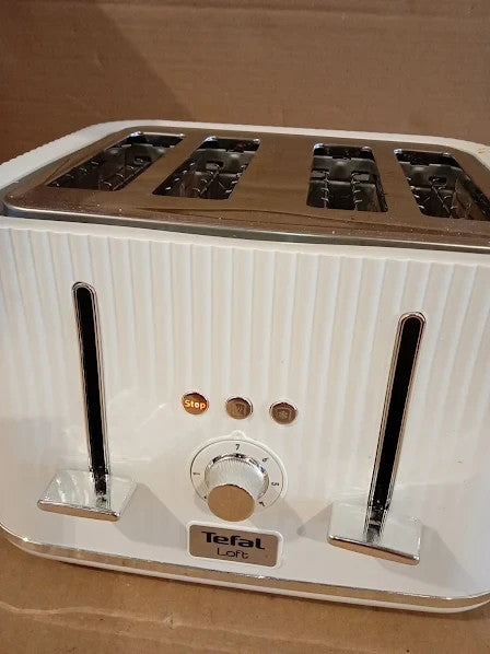 Tefal Loft TT760140 4 Slot Toaster 7 Browning Levels Stop Reheat Functions