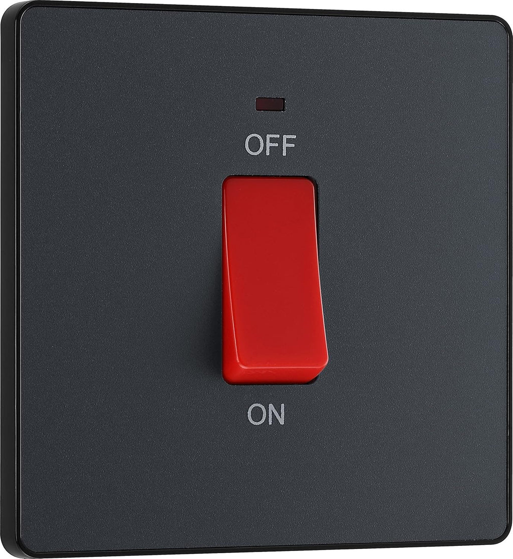 BG Electrical Cooker Control Switch Unit LED Power Indicator Single Plate New