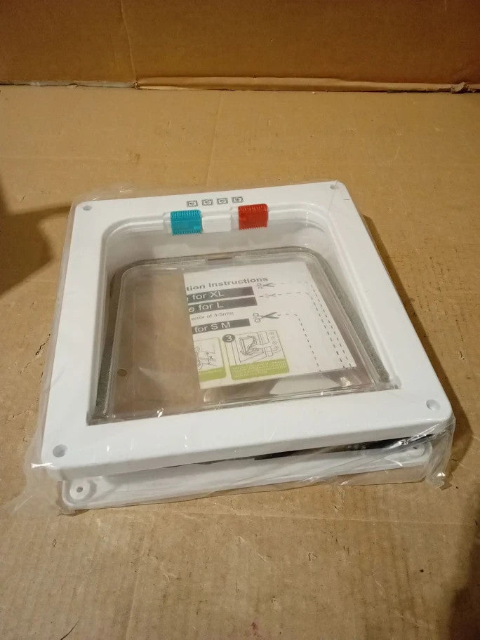WeeGoo Large Cat Flap OD 25x23.5cm Lockable Pet Door 4way Silent White New
