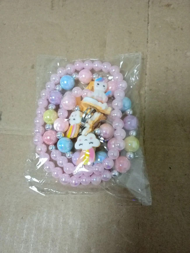 Unicorn Gift Set Kids Jewellery Hair Clips Rainbow Party Bag Girls