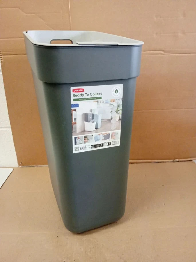 Curver 30Litre Recycling Bin Made From Plastic Grey 55x24.6x36.7