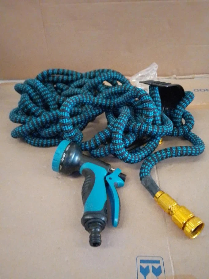 Expandable Garden Hose Pipe 100ft 10 Pattern Spray Nozzle Retractable Gardening