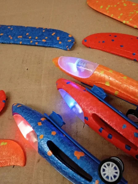Hatryfy Airplane Launcher Toys LED Throwing Glider Plane Catapult 3+