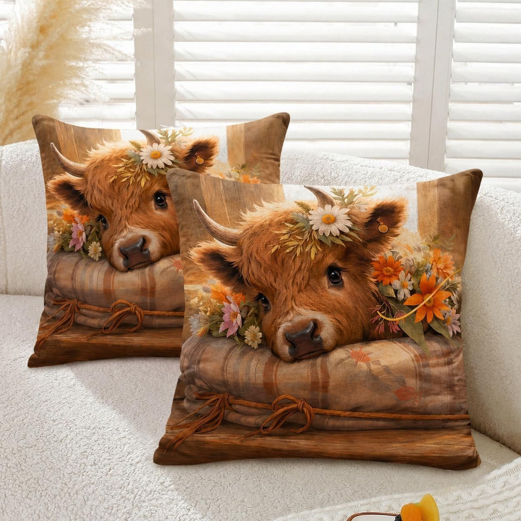 Gemdoit Cushion Covers 2pc Super Soft Sofa Covers Invisible Zipper 45x45cm New