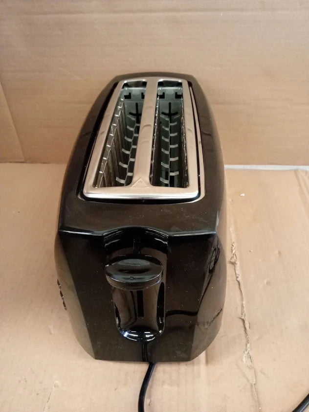 Quest 4 Slice Toaster Black Extra Wide Long Slots Crumpets And Bagels 1400w