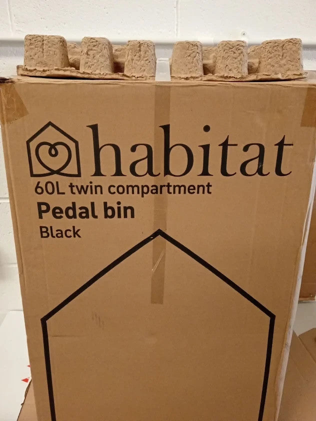 Habitat 60L Twin Compartment Bin Black New