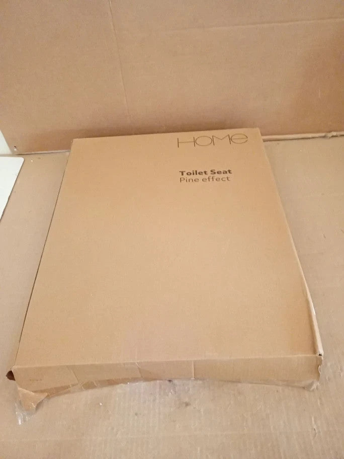 Argos Home Pine Effect Toilet Seat Adjustable Hinges 45.4x36.9x5.2cm Natural New