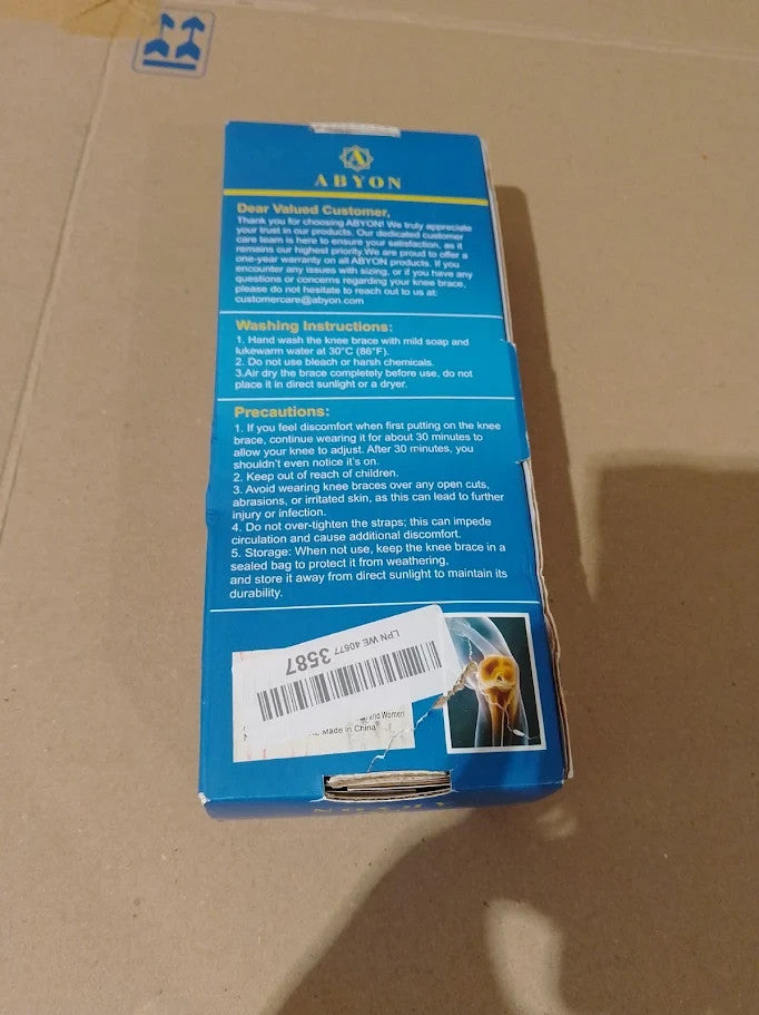 Abyon Knee Support Unisex Meniscus Tear Arthritis ACL MCL Adjustable Medium New