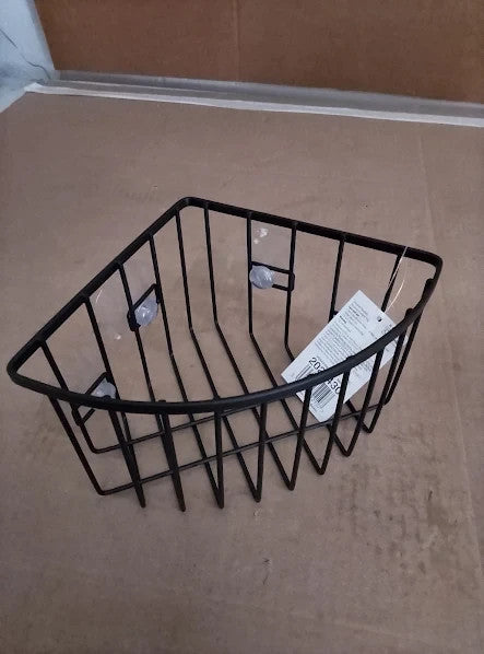 Argos Home Corner Shower Storage Basket Black Self Assembly 10x20.5x15cm New