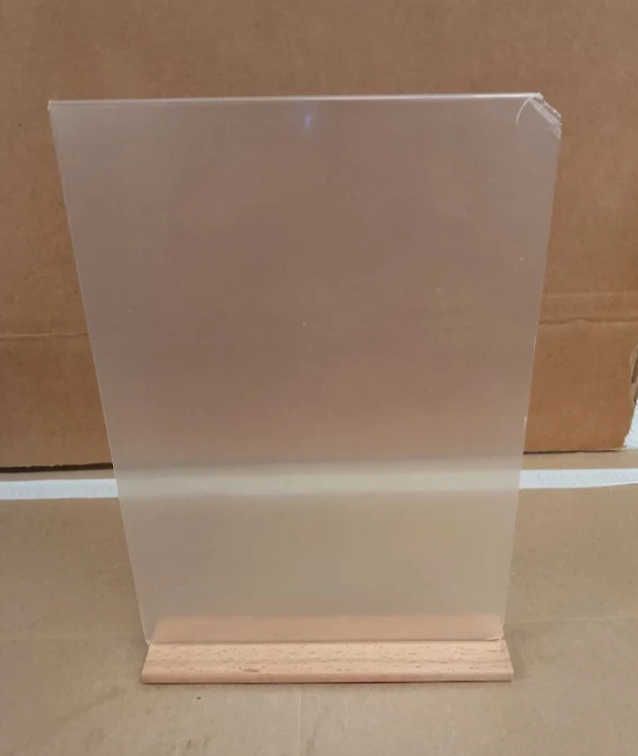 A4 Clear Acrylic Sign Holder Wooden Base Display Stand Menu Photo Frame Design