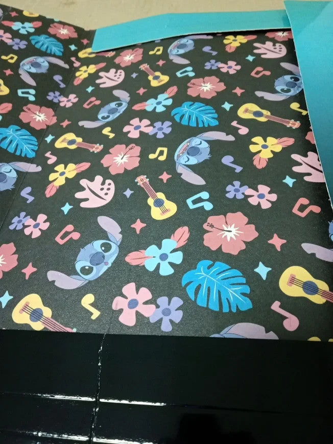 Disney Stitch Folder Elastic Band Children School File Colourful A4 New