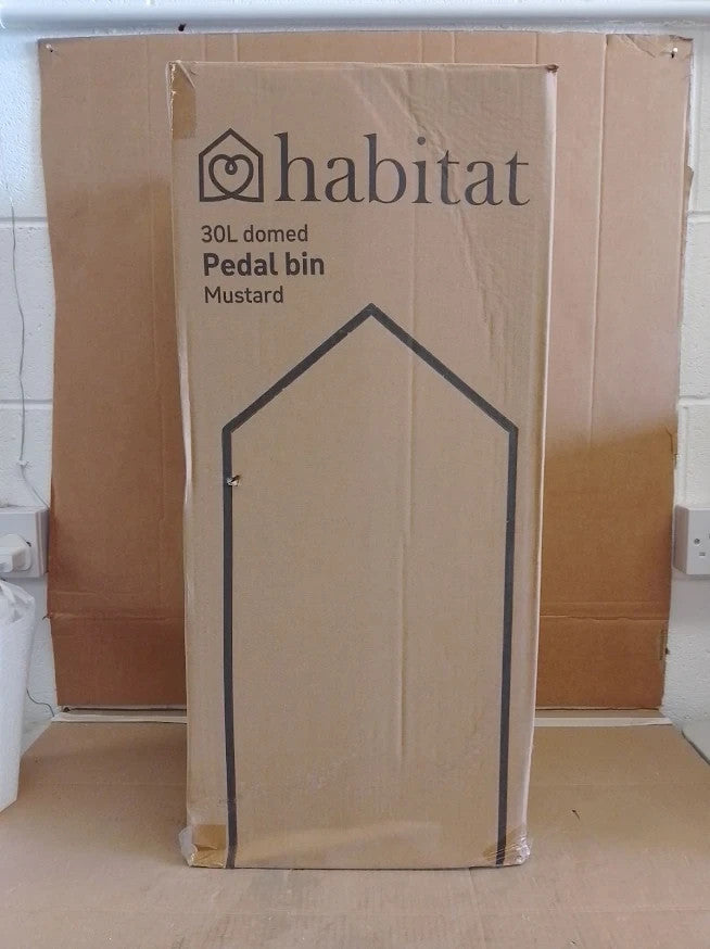 Habitat 30 Litre Domed Pedal Bin Mustard Kitchen Waste Quality Design Durable