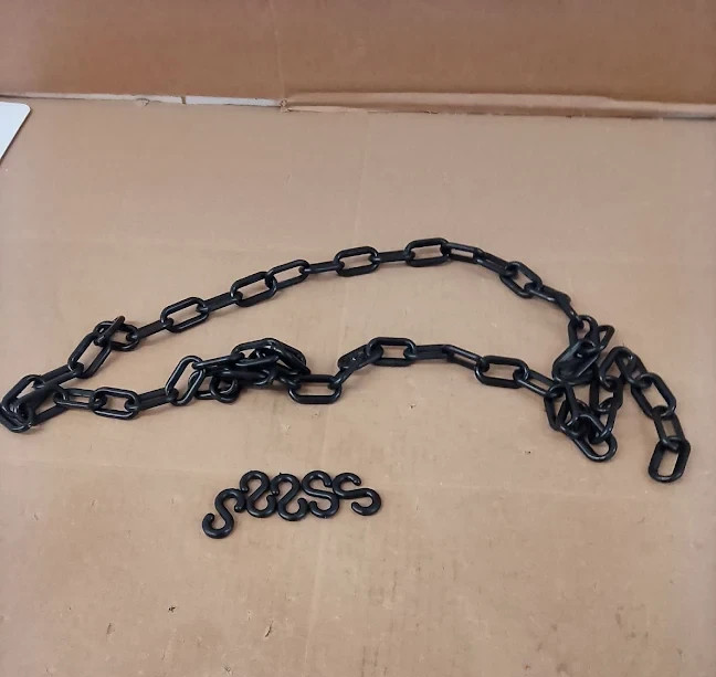 SYEYCW 1.5M Black Plastic Barrier Chain 6mm 5 Hooks Safety Fence Black Design