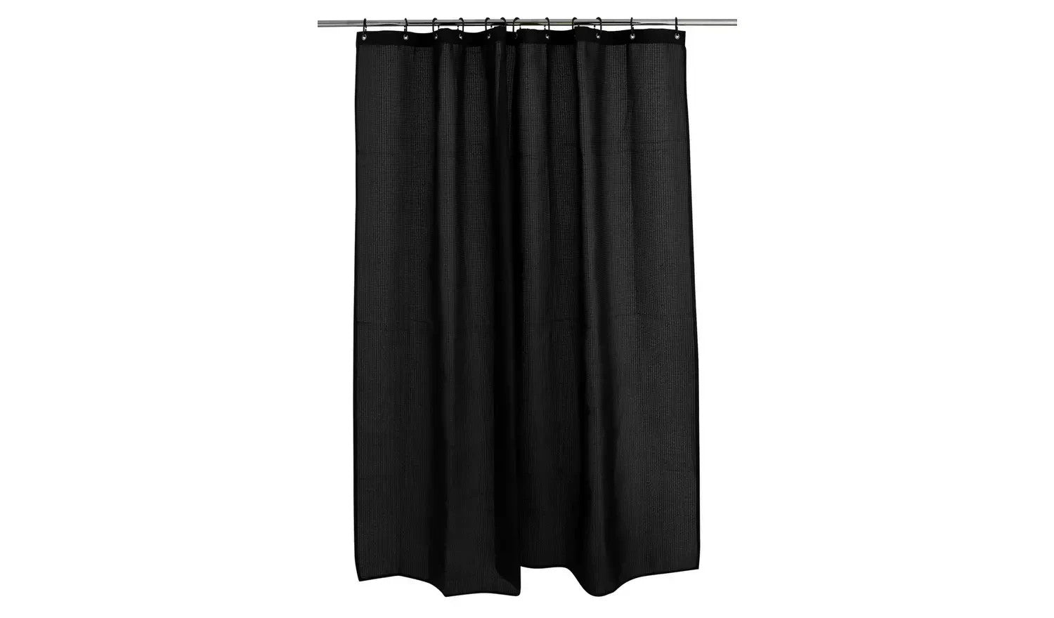 Home Waffle Shower Curtain Black 180x180cm Anti Bacteria Polyester New