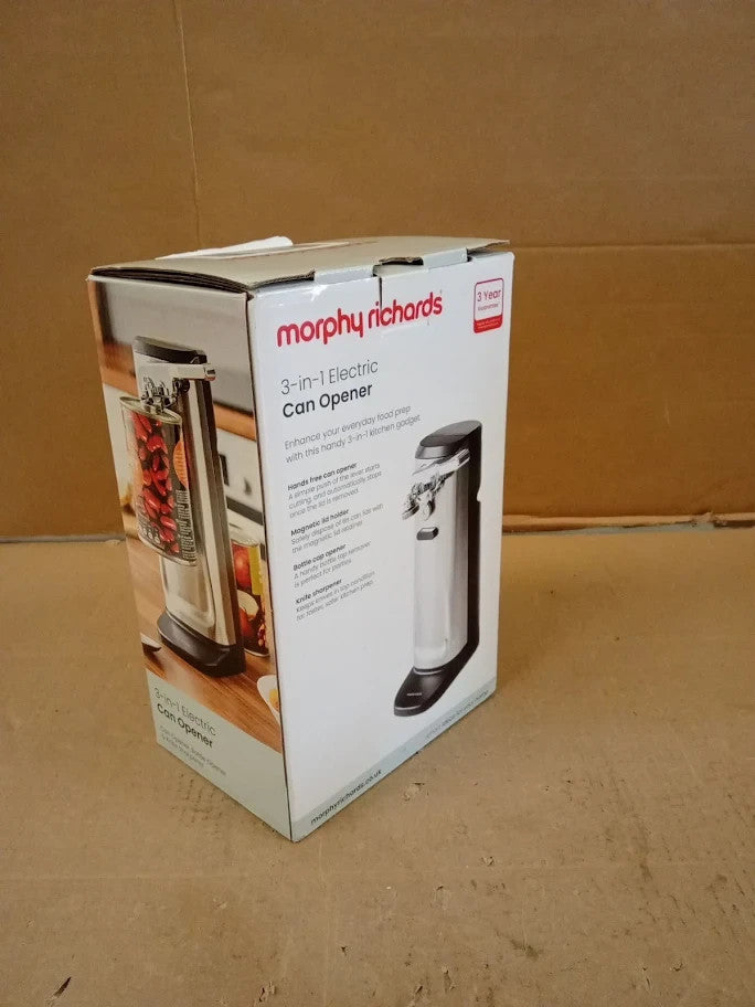 Morphy Richards 3 In 1 Electric Tin Can Opener Knife Sharpener Bottle Cap Remove