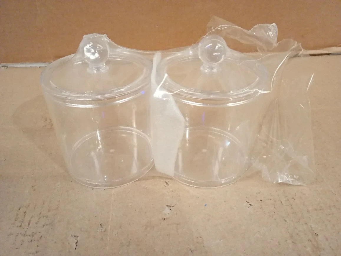 Relaxdays Cotton Swab Storage Container Set 3 Pad Holder Lidded Easy Care