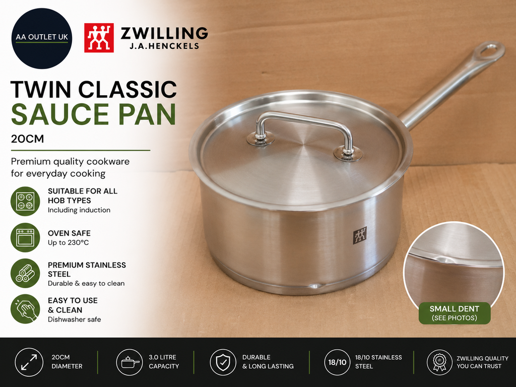 ZWILLING 409152000 Twin Classic Sauce Pan 20cm 21x47.6x15cm 3L Stainless Steel