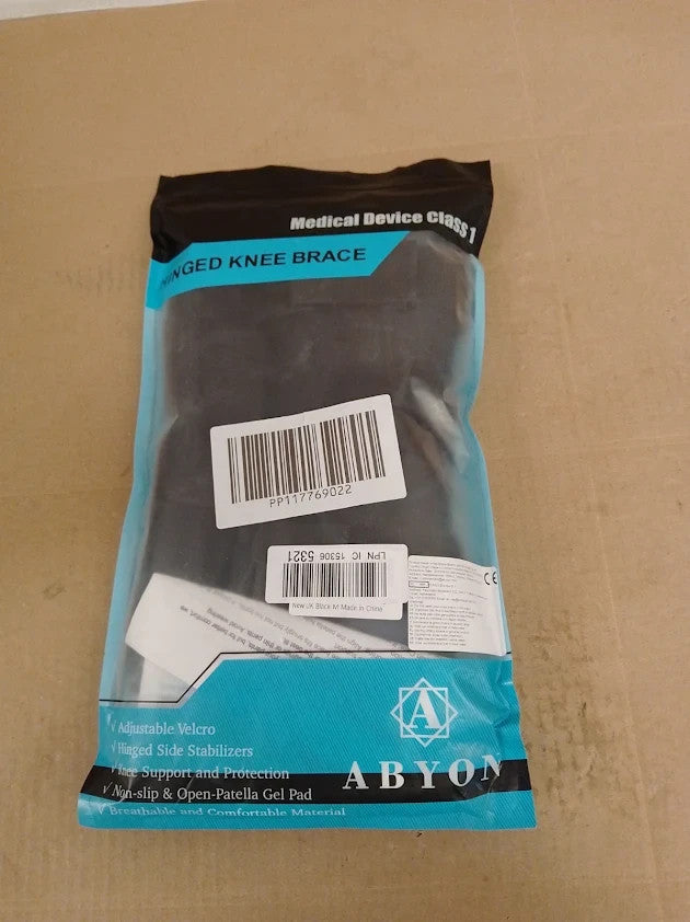ABYON Hinged Knee Brace Men Women Adjustable Support Open Patella Medium New