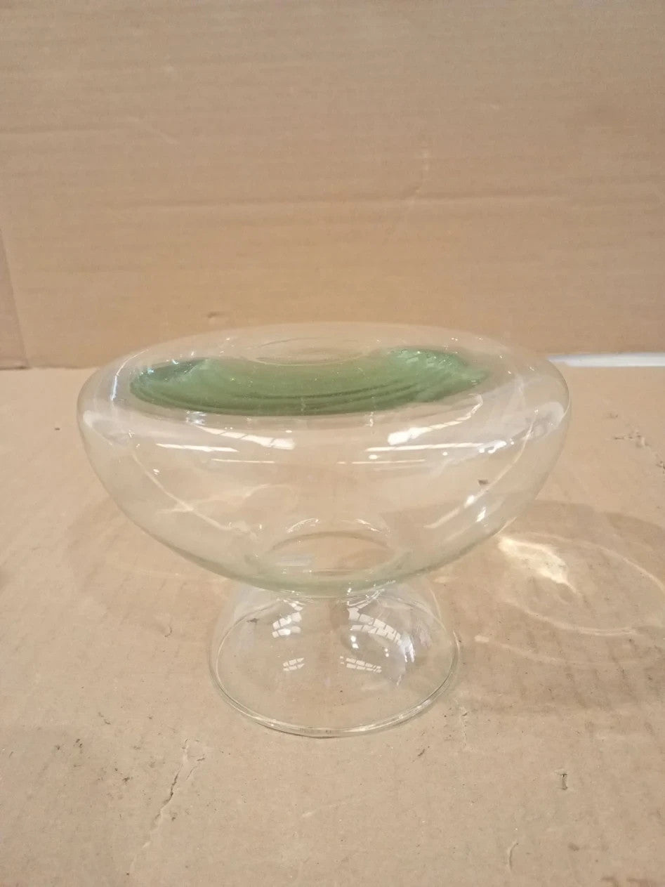 Canopy Vase 9.5cm Recycled 28x28x14.5cm Domed Baase Glass Clear