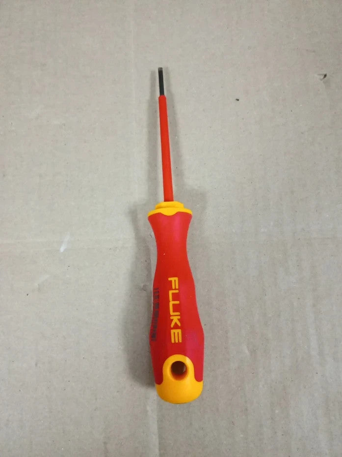 Fluke Insulated Slotted Screwdriver 2.5mmx75mm 1000V VDE Rated Metal Plastic