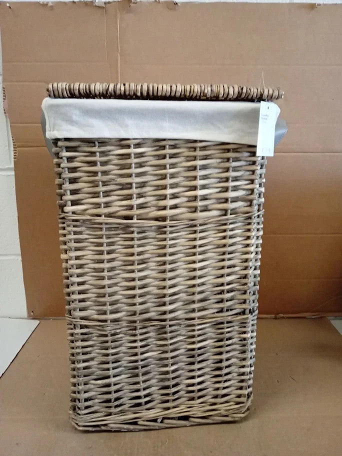 Argos Home Willow Laundry Basket Wicker Frame Grey 56x35x35cm New