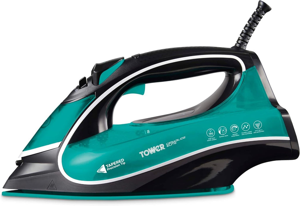Tower Steam Iron 3100w One Temperature Technology Easy Ironing 360ml Tank Teal