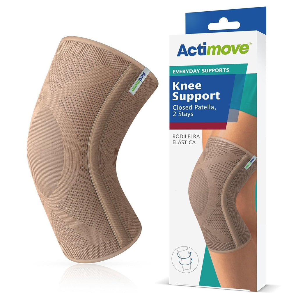 Actimove Knee Support Closed Patella 2 Stays Pain Relief Beige XL Design New