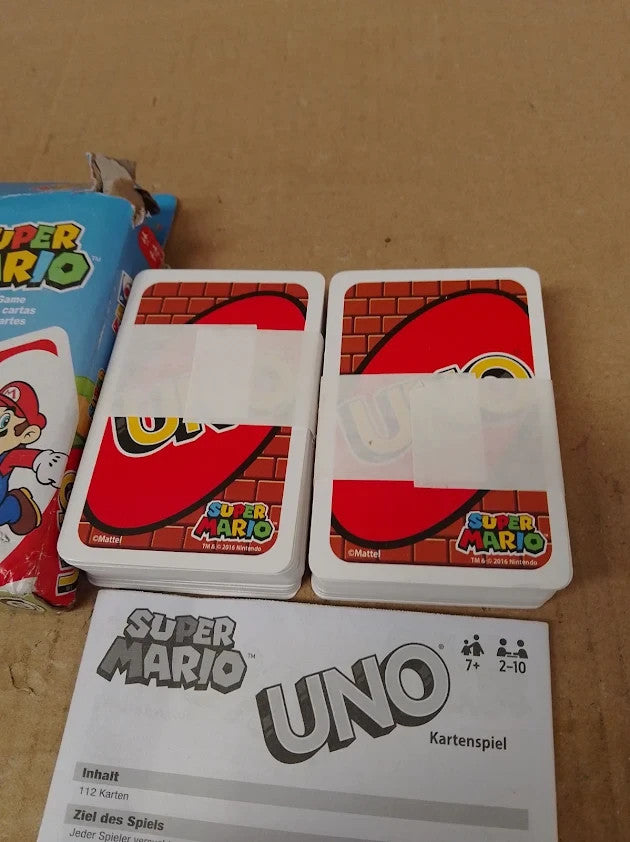 Mattel Games UNO Super Mario Card Animated Character Themed Collector 7+ New