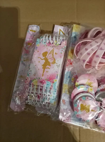 Fairy Party Favors Goodie Bags Mini Notepads Rubber Bracelets Stickers New