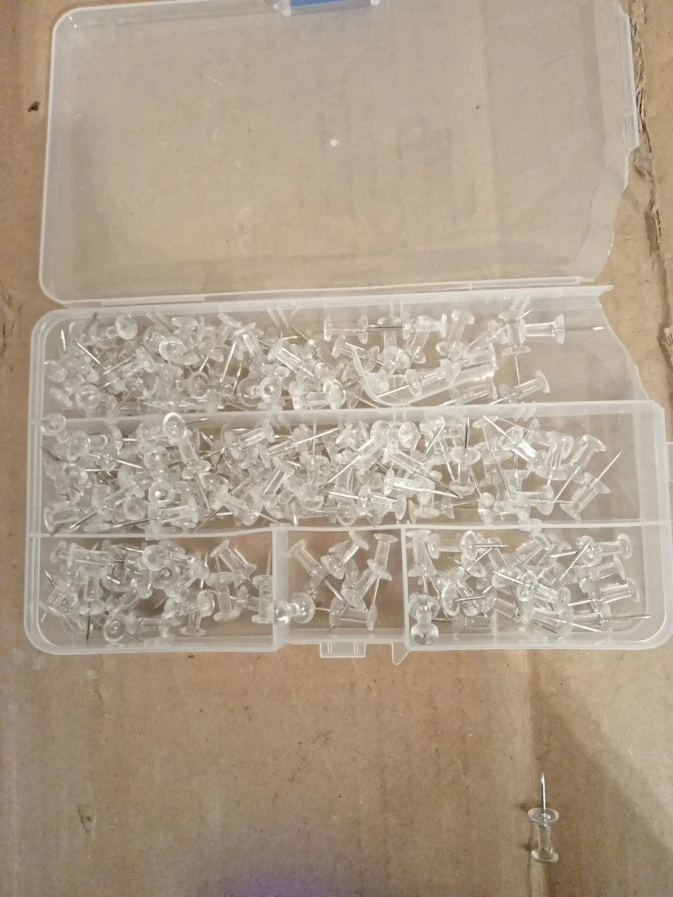 Clear Push Pins Stainless Steel Drawing Notice Board Cork Board Poster Home New