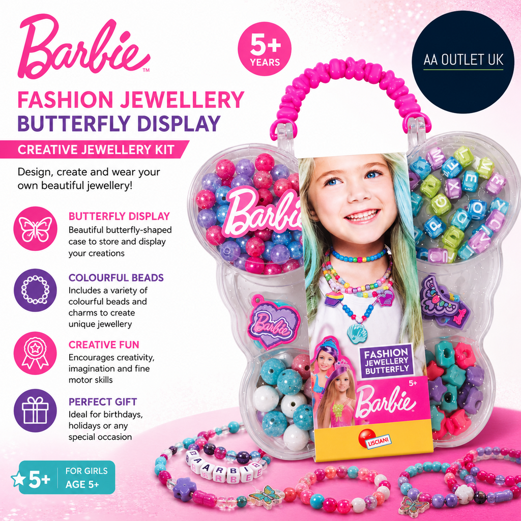 Lisciani Barbie Fashion Jewel Butterfly Display Creative Kit Girls Kit 5+