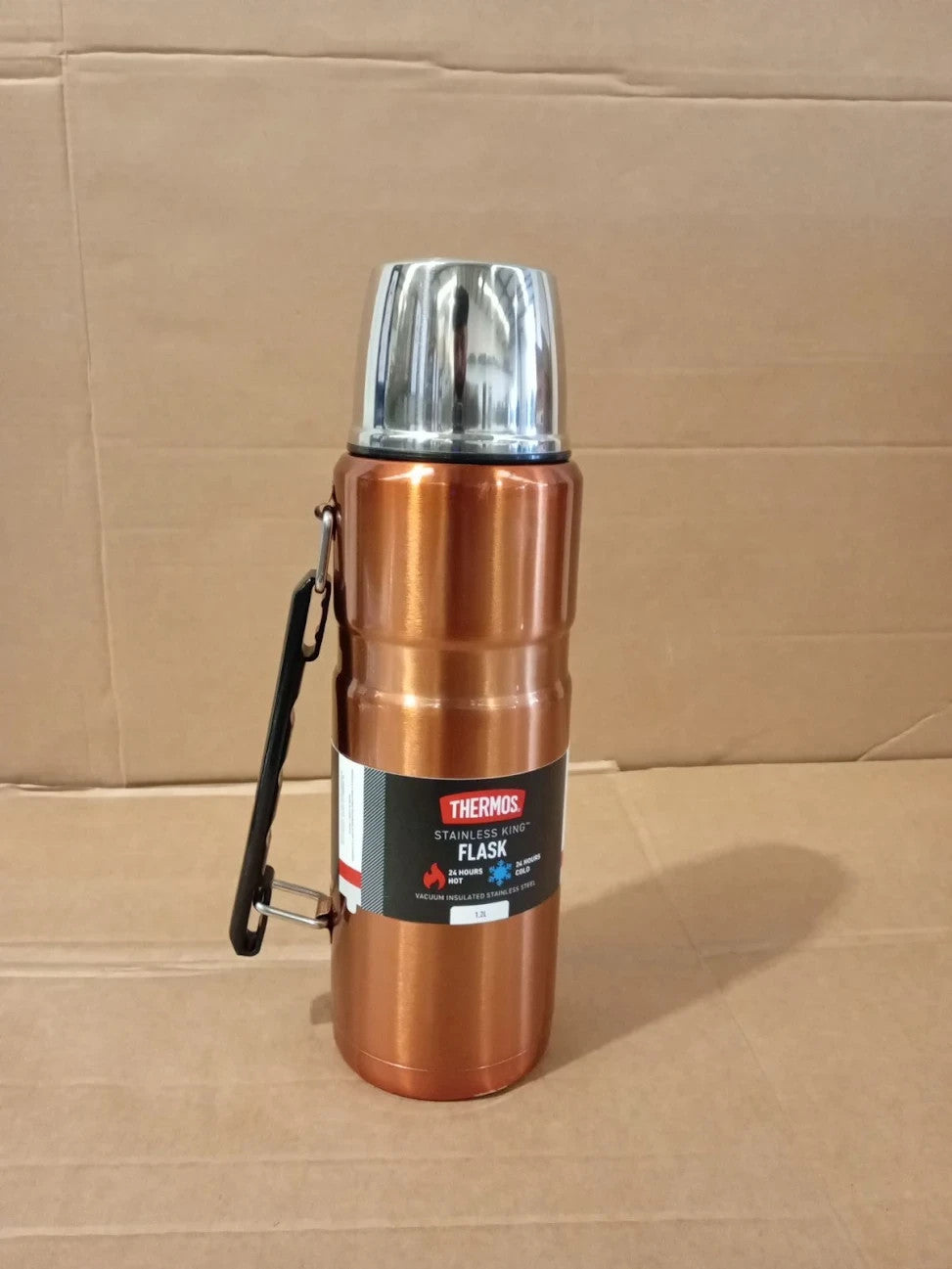 Thermos Stainless King Copper Drinks Flask 1.2L 24h Hot Cold Leakproof Camping