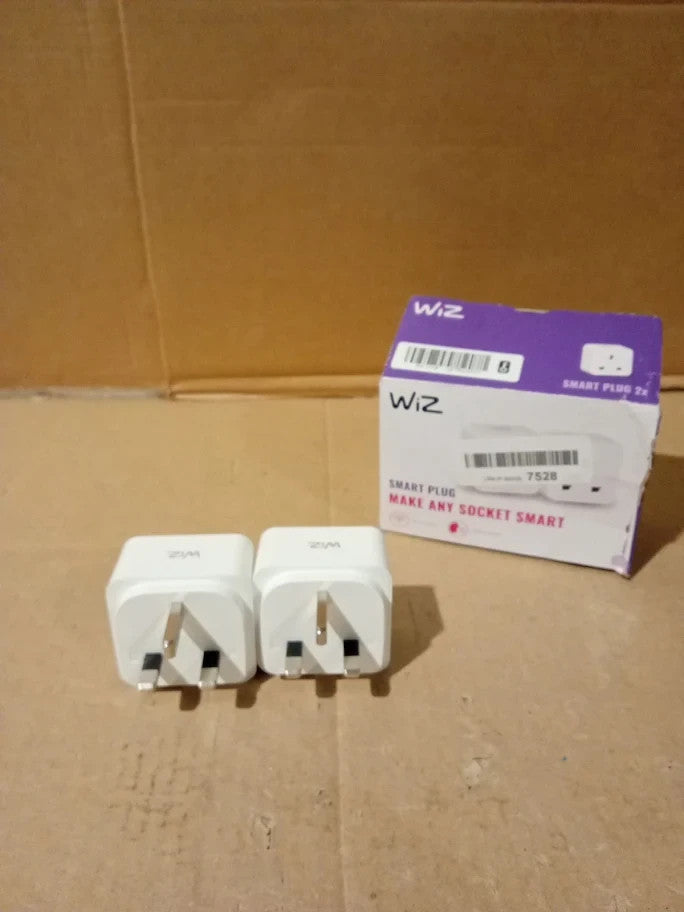 WiZ WiFi Smart Plug Type G 230V 50Hz Easy Setup Matter Certified 2pc New