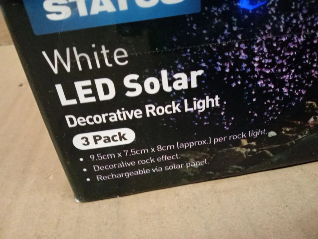 Status Uluru Outdoor Garden Solar Light 3 Pack LED Rock Design Rechargeable