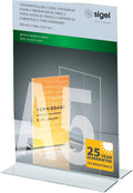 Sigel TA222 Sign Holder Upright A5 Double Sided Presentation Uv Resistant New