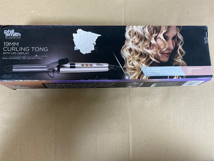 Phil Smith Glamgold 19mm Curling Tong RH806 LED Display Tighter Curls
