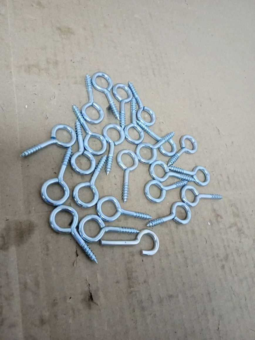 Zinc Plated Screw Eye Hooks Mixed Sizes Hanging Fixings DIY Hardware Lot New