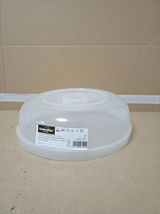 GastroMax Clear Microwave Cover Food 25cm Wide Air Vent BPA Free Plastic New