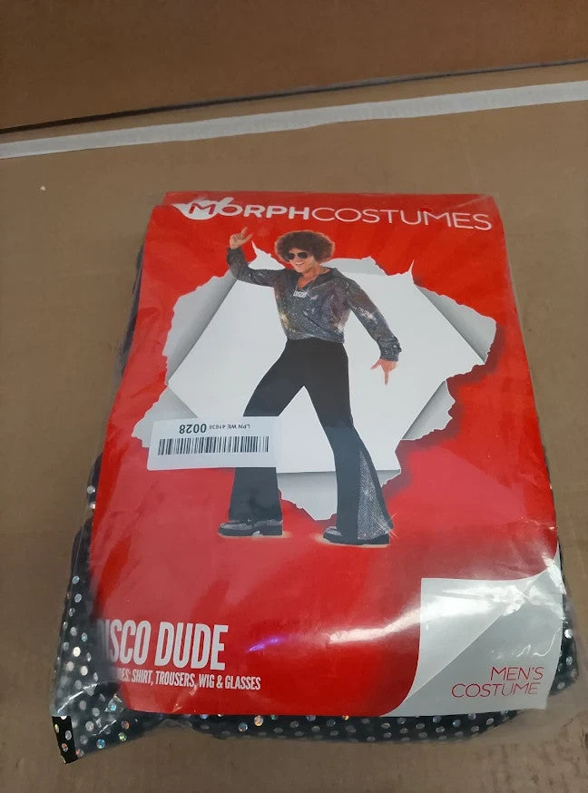 Morph 70s Disco Costume Mens Fancy Dress Outfit Halloween Party Design Large New