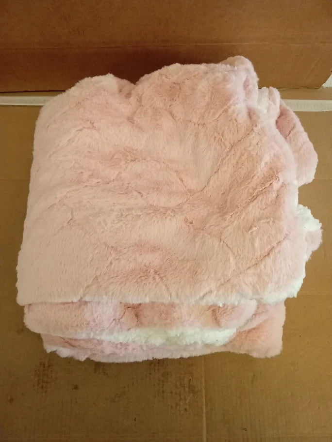 Homemate Electric Blanket 130x160cm Luxury Faux Fur Sherpa Heated Throw Pink