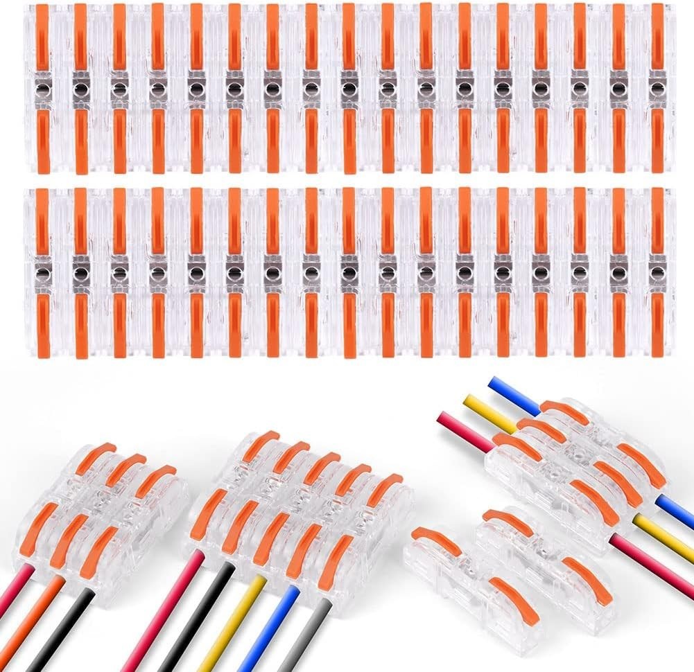 Flintronic Wire Connectors 34pcs Dual Wire Terminal Block 2 Pin 18-22AWG New