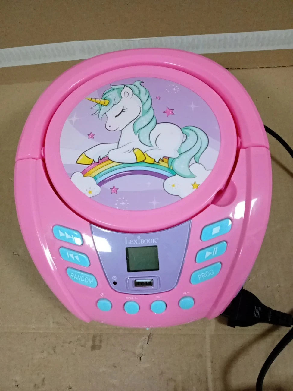 Lexibook Unicorn Bluetooth CD Player Kids Portable Multicoloured Light Effects